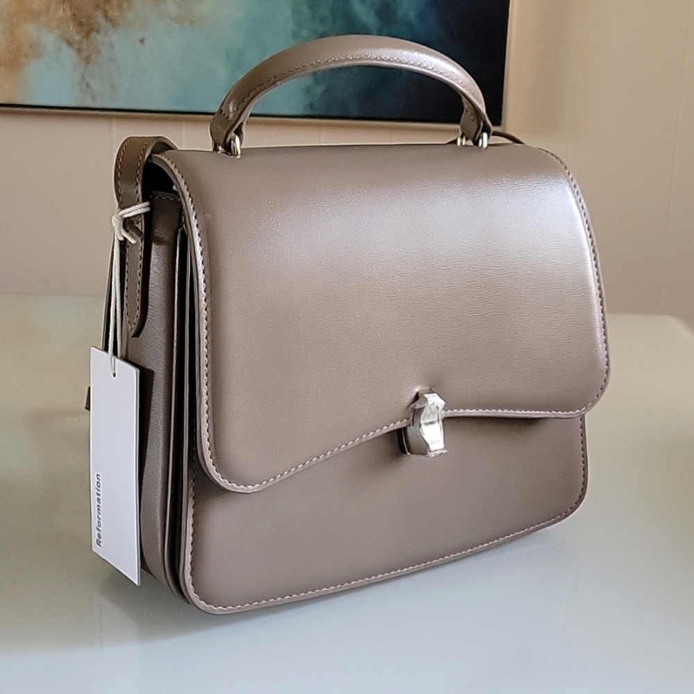 NWT Reformation Monica Crossbody Handbag Topo Leather